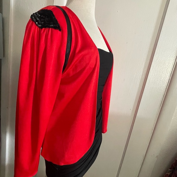 1970’s vintage New Leaf by Samir Cocktail jacket / blazer w sequins on shoulders - Picture 1 of 10